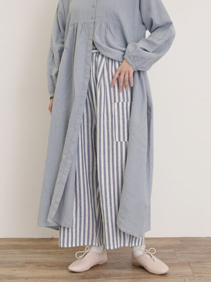 【Cross×Linen】サイドポケットパンツ ≪M/Lサイズ≫（ブラック/ピンク/ベージュ/ブルー）｜Samansa Mos2（サマンサ モスモス）通販