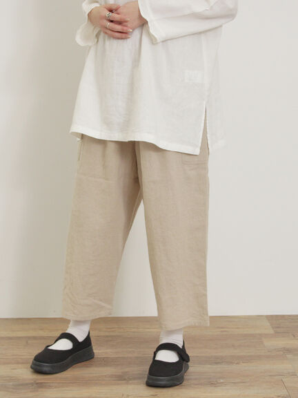 【Cross×Linen】サイドポケットパンツ ≪M/Lサイズ≫（ブラック/ピンク/ベージュ/ブルー）｜Samansa Mos2（サマンサ モスモス）通販