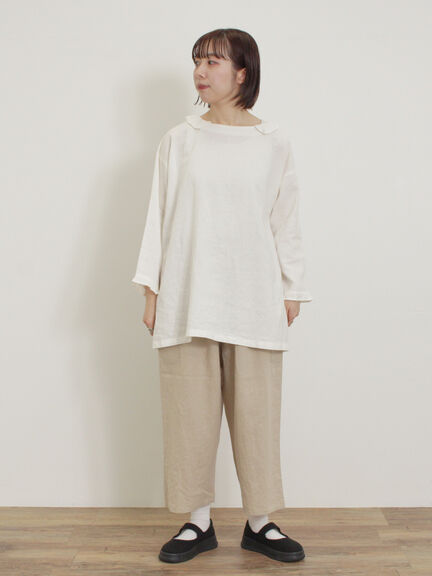 【Cross×Linen】サイドポケットパンツ ≪M/Lサイズ≫（ブラック/ピンク/ベージュ/ブルー）｜Samansa Mos2（サマンサ モスモス）通販