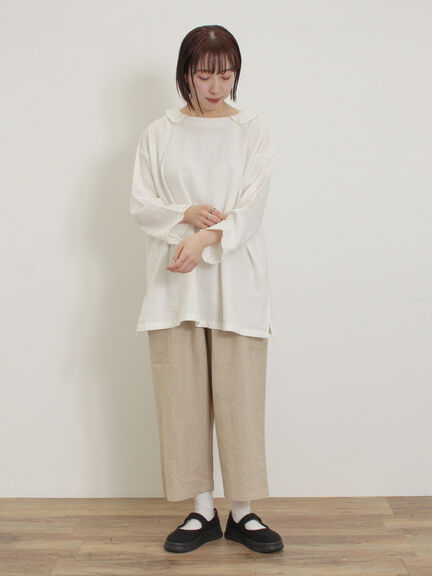 【Cross×Linen】サイドポケットパンツ ≪M/Lサイズ≫（ブラック/ピンク/ベージュ/ブルー）｜Samansa Mos2（サマンサ モスモス）通販