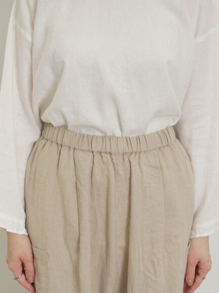 【Cross×Linen】サイドポケットパンツ ≪M/Lサイズ≫（ブラック/ピンク/ベージュ/ブルー）｜Samansa Mos2（サマンサ モスモス）通販