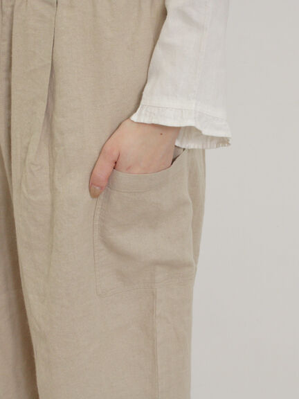 【Cross×Linen】サイドポケットパンツ ≪M/Lサイズ≫（ブラック/ピンク/ベージュ/ブルー）｜Samansa Mos2（サマンサ モスモス）通販