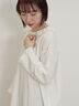 【Cross×Linen】フリルカラーブラウス（オフホワイト/ピンク/ベージュ/サックスブルー/ブルー）｜Samansa Mos2（サマンサ モスモス）通販
