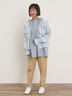 【Cross×Linen】フリルカラーブラウス（オフホワイト/ピンク/ベージュ/サックスブルー/ブルー）｜Samansa Mos2（サマンサ モスモス）通販