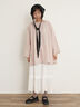 【Cross×Linen】フリルカラーブラウス（オフホワイト/ピンク/ベージュ/サックスブルー/ブルー）｜Samansa Mos2（サマンサ モスモス）通販