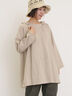 【Cross×Linen】フリルカラーブラウス（オフホワイト/ピンク/ベージュ/サックスブルー/ブルー）｜Samansa Mos2（サマンサ モスモス）通販
