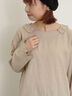 【Cross×Linen】フリルカラーブラウス（オフホワイト/ピンク/ベージュ/サックスブルー/ブルー）｜Samansa Mos2（サマンサ モスモス）通販