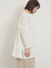 【Cross×Linen】フリルカラーブラウス（オフホワイト/ピンク/ベージュ/サックスブルー/ブルー）｜Samansa Mos2（サマンサ モスモス）通販