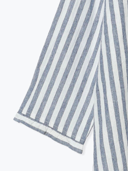 【Cross×Linen】フリルカラーブラウス（オフホワイト/ピンク/ベージュ/サックスブルー/ブルー）｜Samansa Mos2（サマンサ モスモス）通販