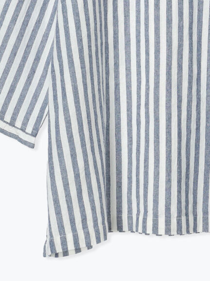 【Cross×Linen】フリルカラーブラウス（オフホワイト/ピンク/ベージュ/サックスブルー/ブルー）｜Samansa Mos2（サマンサ モスモス）通販