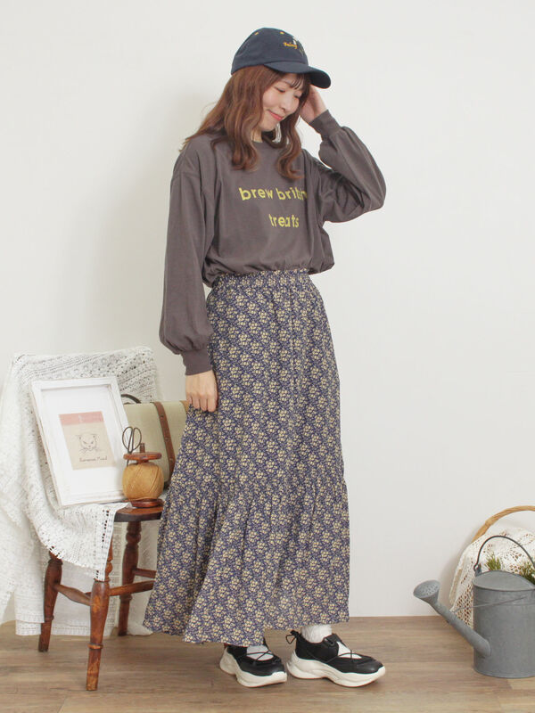 セール】 ◎柄アソートロゴロンT（オフホワイト/チャコールグレー