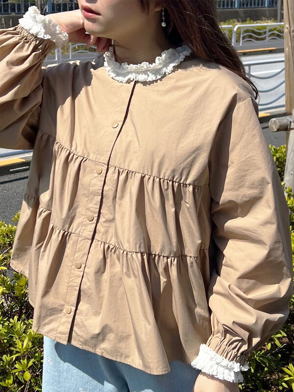 セール】 ティアードジャケット（ブラック/ベージュ/カーキ/アウター