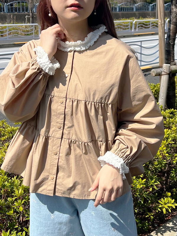 セール】 ティアードジャケット（ブラック/ベージュ/カーキ/アウター