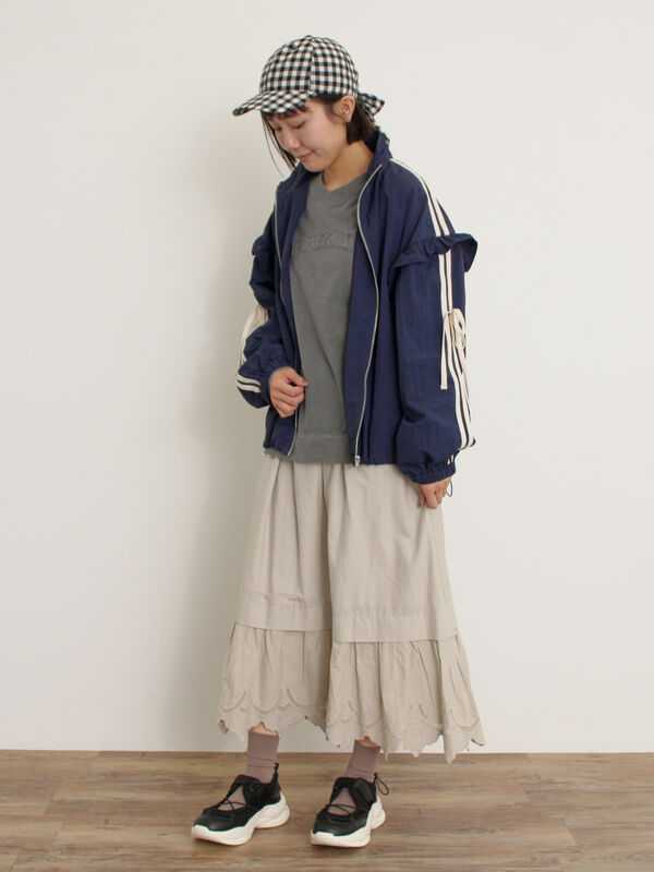 セール】 フリルトラックジャケット（オフホワイト/カーキ/ネイビー