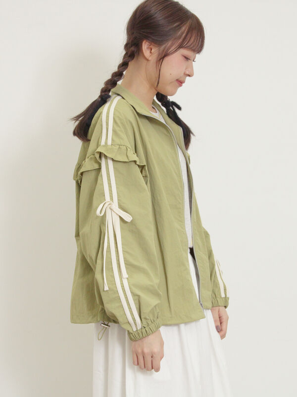 セール】 フリルトラックジャケット（オフホワイト/カーキ/ネイビー