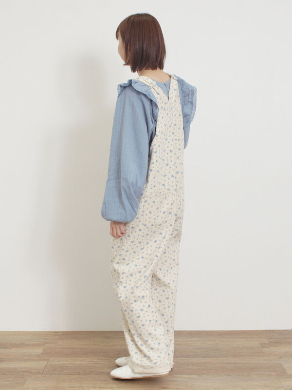 セール】 デニム/花柄アソートサロペットパンツ（グレー/ブラック