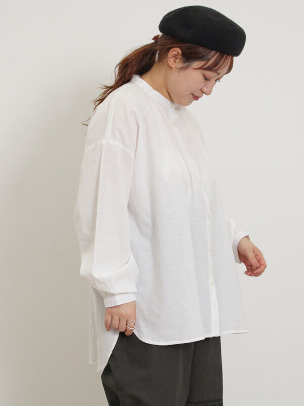 セール】 柄アソートロングシャツ（オフホワイト/ベージュ/グリーン