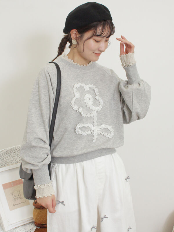 セール】 ◎レースコードスウェット（グレー/チャコールグレー/キナリ
