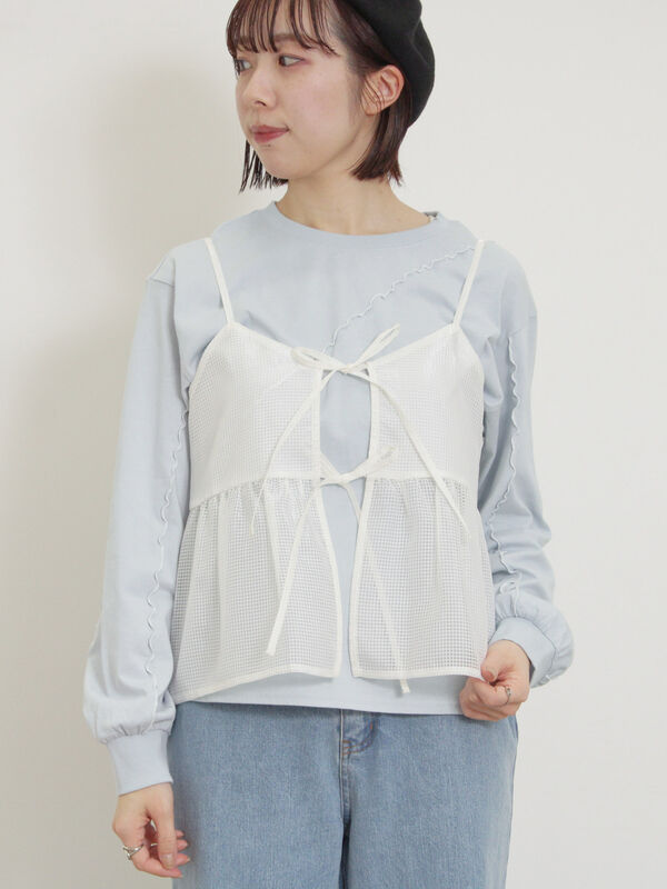 OPEN AESTHETIC ✧˖° ビスチェ付きシアートップス 2点セット OPEN AESTHETIC ✧˖° ビスチェ付きシアートップス 2点セット ビスチェ