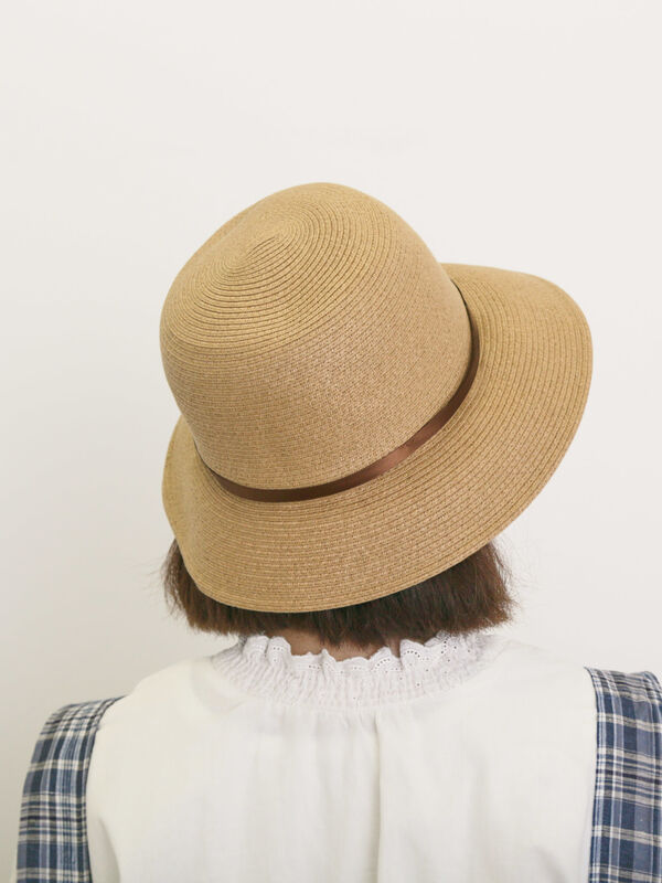 セール】 サイドちびリボンハット（ブラウン/キナリ/アクセサリー