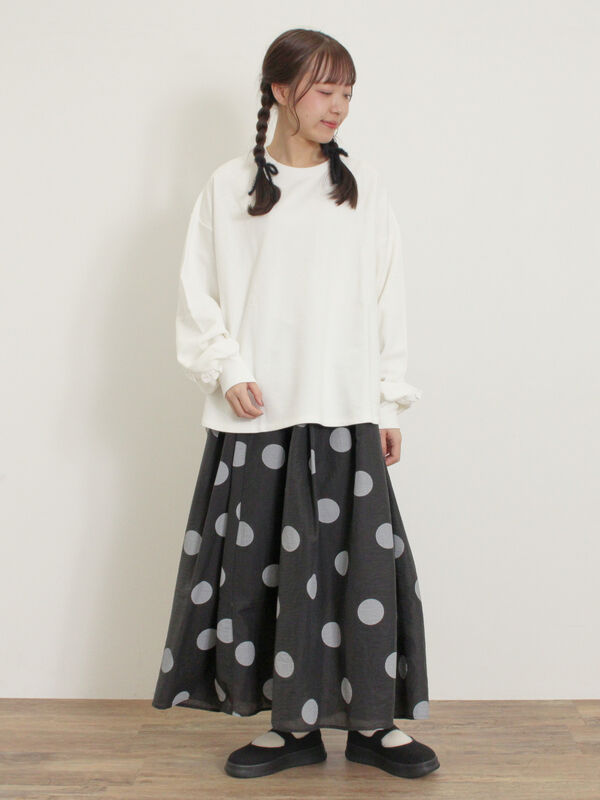 2点set袖フリル ドット チェック 9590テータテート mamaraku スカート 2段フリルティアードチェックミニスカート「ガーリー 着回し抜群」「SS新作」