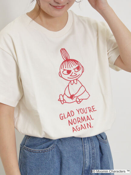 【MOOMOIN×Samansa Mos2】ぽこぽこ刺繍Tシャツ（チャコールグレー/ベージュ/キナリ）｜Samansa Mos2（サマンサ モスモス）通販