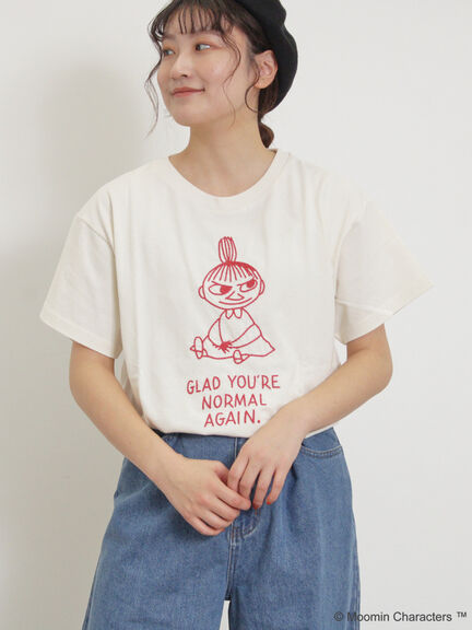【MOOMOIN×Samansa Mos2】ぽこぽこ刺繍Tシャツ（チャコールグレー/ベージュ/キナリ）｜Samansa Mos2（サマンサ モスモス）通販