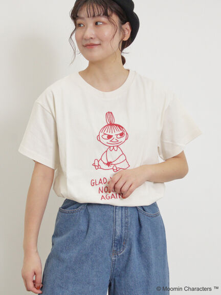 【MOOMOIN×Samansa Mos2】ぽこぽこ刺繍Tシャツ（チャコールグレー/ベージュ/キナリ）｜Samansa Mos2（サマンサ モスモス）通販