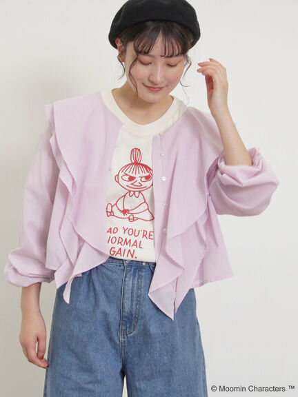 【MOOMOIN×Samansa Mos2】ぽこぽこ刺繍Tシャツ（チャコールグレー/ベージュ/キナリ）｜Samansa Mos2（サマンサ モスモス）通販
