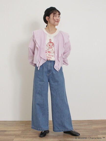 【MOOMOIN×Samansa Mos2】ぽこぽこ刺繍Tシャツ（チャコールグレー/ベージュ/キナリ）｜Samansa Mos2（サマンサ モスモス）通販