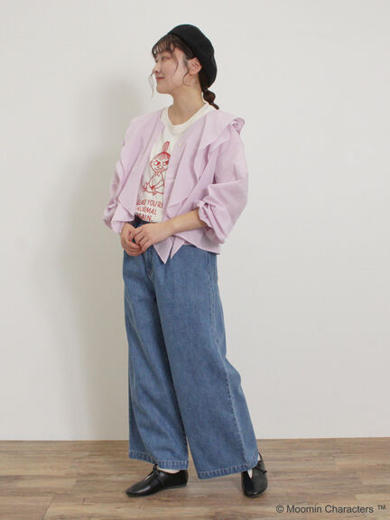 【MOOMOIN×Samansa Mos2】ぽこぽこ刺繍Tシャツ（チャコールグレー/ベージュ/キナリ）｜Samansa Mos2（サマンサ モスモス）通販