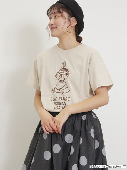 【MOOMOIN×Samansa Mos2】ぽこぽこ刺繍Tシャツ（チャコールグレー/ベージュ/キナリ）｜Samansa Mos2（サマンサ モスモス）通販