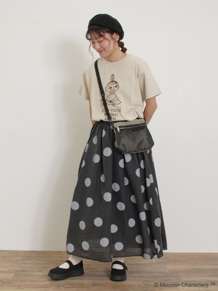 【MOOMOIN×Samansa Mos2】ぽこぽこ刺繍Tシャツ（チャコールグレー/ベージュ/キナリ）｜Samansa Mos2（サマンサ モスモス）通販