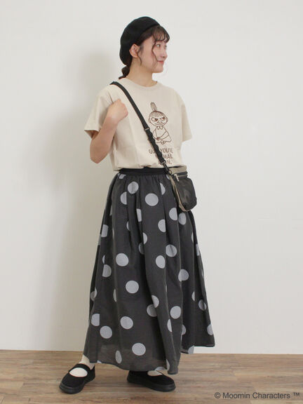 【MOOMOIN×Samansa Mos2】ぽこぽこ刺繍Tシャツ（チャコールグレー/ベージュ/キナリ）｜Samansa Mos2（サマンサ モスモス）通販