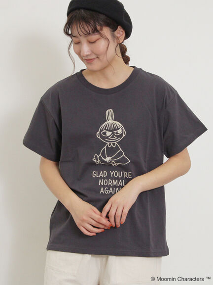 【MOOMOIN×Samansa Mos2】ぽこぽこ刺繍Tシャツ（チャコールグレー/ベージュ/キナリ）｜Samansa Mos2（サマンサ モスモス）通販