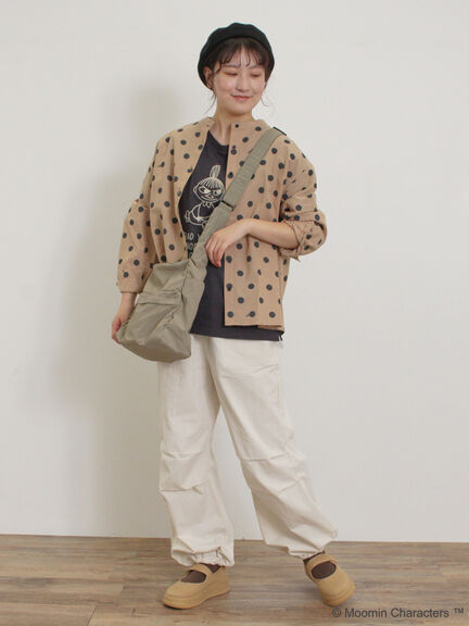 【MOOMOIN×Samansa Mos2】ぽこぽこ刺繍Tシャツ（チャコールグレー/ベージュ/キナリ）｜Samansa Mos2（サマンサ モスモス）通販