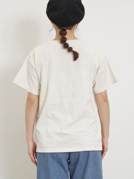 【MOOMOIN×Samansa Mos2】ぽこぽこ刺繍Tシャツ（チャコールグレー/ベージュ/キナリ）｜Samansa Mos2（サマンサ モスモス）通販