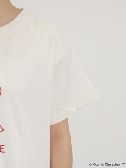【MOOMOIN×Samansa Mos2】ぽこぽこ刺繍Tシャツ（チャコールグレー/ベージュ/キナリ）｜Samansa Mos2（サマンサ モスモス）通販