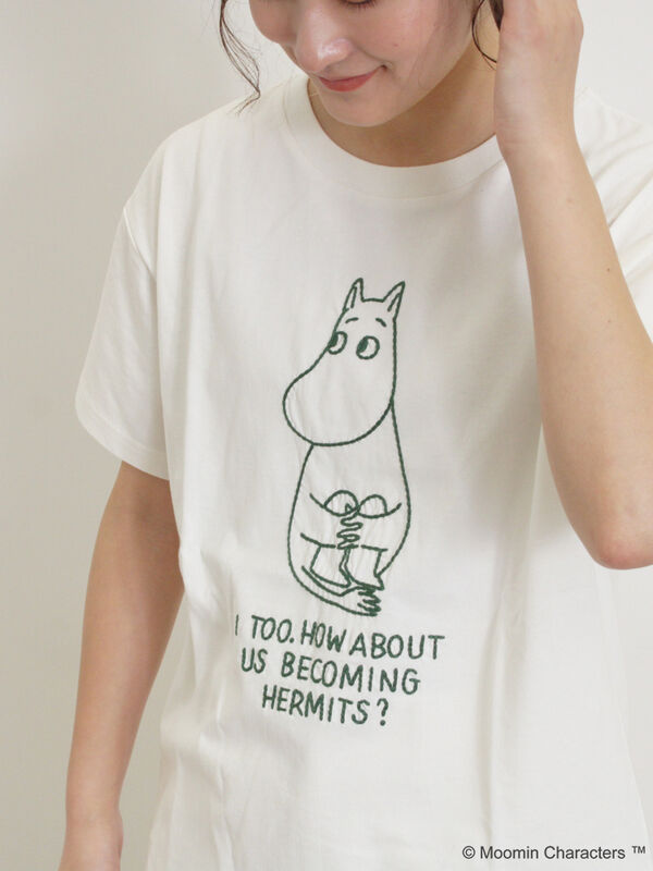 【MOOMIN×Samansa Mos2】ぽこぽこ刺繍Tシャツ（オフホワイト）｜Samansa Mos2（サマンサ モスモス）通販