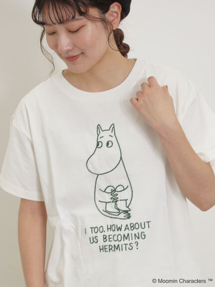 【MOOMIN×Samansa Mos2】ぽこぽこ刺繍Tシャツ（オフホワイト）｜Samansa Mos2（サマンサ モスモス）通販