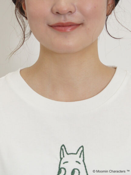 【MOOMIN×Samansa Mos2】ぽこぽこ刺繍Tシャツ（オフホワイト）｜Samansa Mos2（サマンサ モスモス）通販