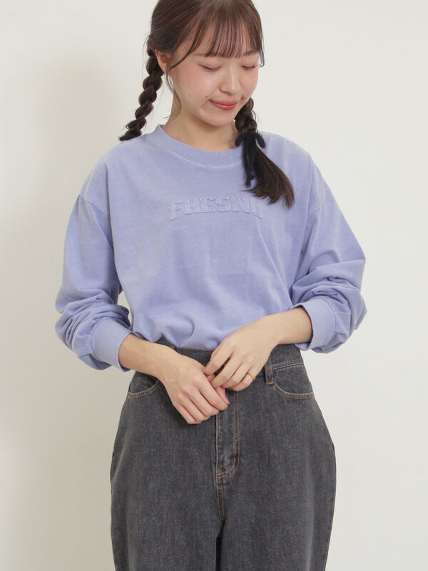 ワンダフルワールド カネコイサオ くまさんワッペン ロゴプリント スウェット キャラ目くまワッペン クマ 刺繍 ぬいぐるみ風3D刺繍 トレーナー