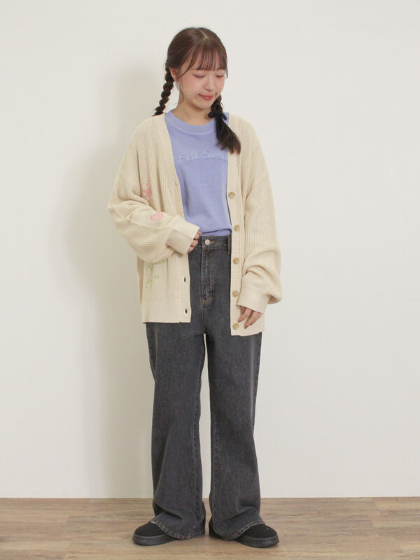 ワンダフルワールド カネコイサオ くまさんワッペン ロゴプリント スウェット 洗える】ベア刺繍スウェット（スウェット・トレーナー