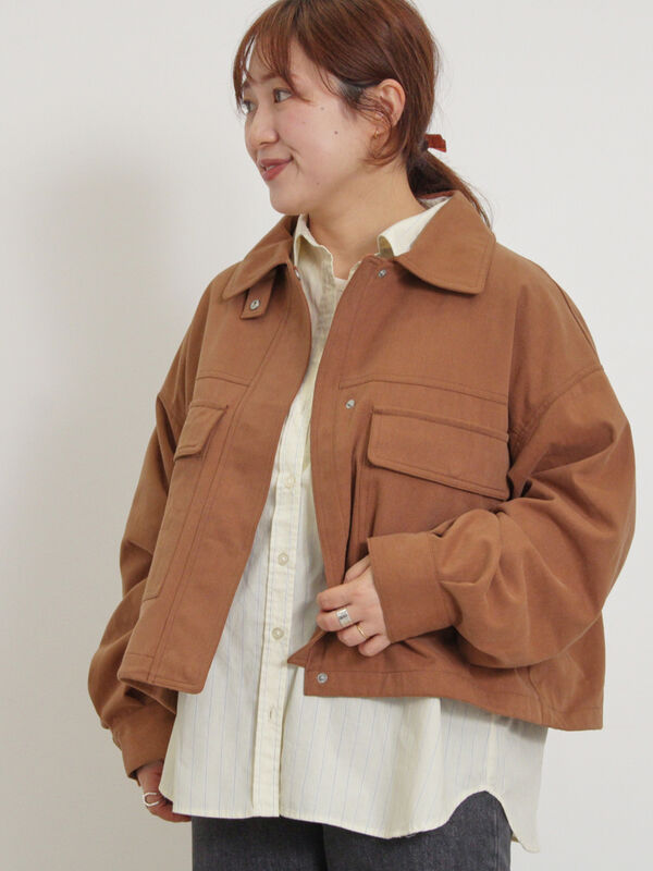 今期完売⭐︎ＳＭ２⭐︎ ツイルショートブルゾン セール】 ツイルショートブルゾン（ブラック/ブラウン/カーキ