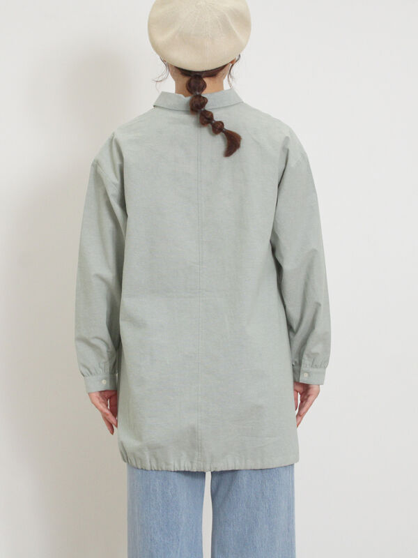 セール】 裾ドロストチュニック（オフホワイト/ブラック/グリーン