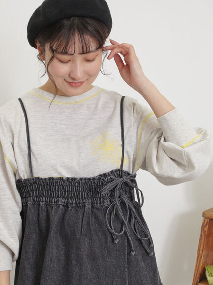 配色ステッチプリントアソートロングTシャツ（オフホワイト/グレー/ブラック/ブルー）｜Samansa Mos2（サマンサ モスモス）通販