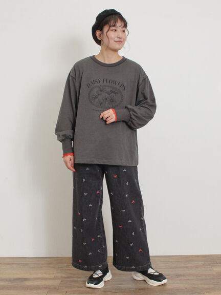 配色ステッチプリントアソートロングTシャツ（オフホワイト/グレー/ブラック/ブルー）｜Samansa Mos2（サマンサ モスモス）通販