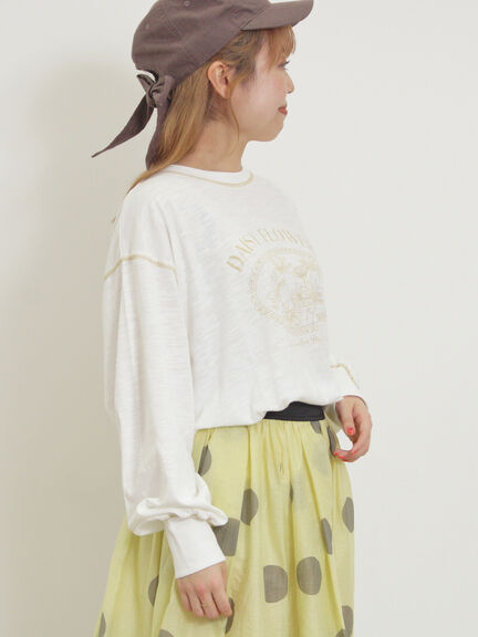 配色ステッチプリントアソートロングTシャツ（オフホワイト/グレー/ブラック/ブルー）｜Samansa Mos2（サマンサ モスモス）通販