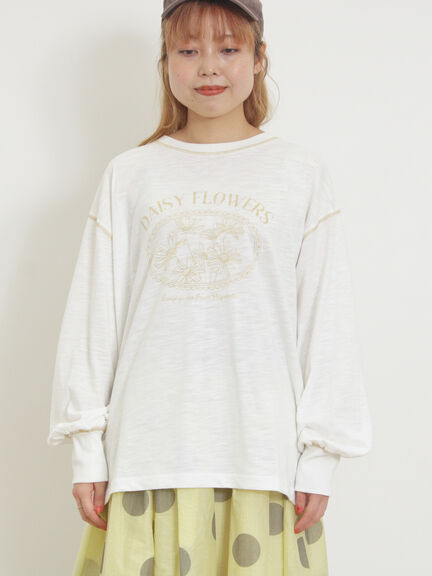 配色ステッチプリントアソートロングTシャツ（オフホワイト/グレー/ブラック/ブルー）｜Samansa Mos2（サマンサ モスモス）通販
