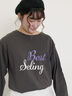 ロゴ刺繍アソートロングTシャツ（ブラック）｜Samansa Mos2（サマンサ モスモス）通販